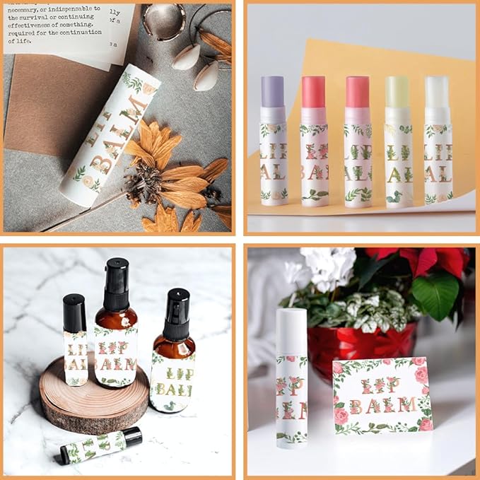 OLYCRAFT 100Pcs Self-Adhesive Lip Balm Tag Wrapping