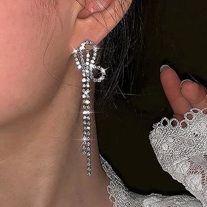 Vintage Crystal Chandelier Drop Earrings Long