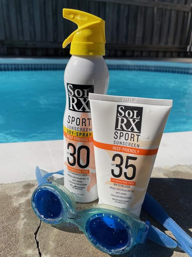 SolRX SPORT SPRAY SPF 30 Sunscreen Spray SPF30, Fragrance Free, Reef Safe Sunscreen, Broad Spectrum Sunscreen for Face and Body, Oxybenzone Free