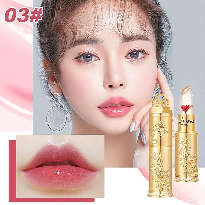 Flower Jelly Lipstick Set Temperature Change Moisturizer Long Change
