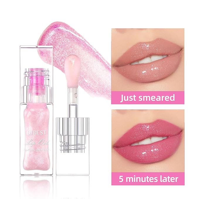 Jolilab 2PCS Magic Color Changing Lip Oil, Warm Magic