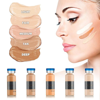 BB Facial Glow Starter Kit Facial Pigment Serum Treatment Kit,DLD Anti-Aging Serum Pigments Set for Micro-needling Skin Treatment 10 Vials 5ml Niacinamide and Peptides To Brighten Skin Tone Foundation