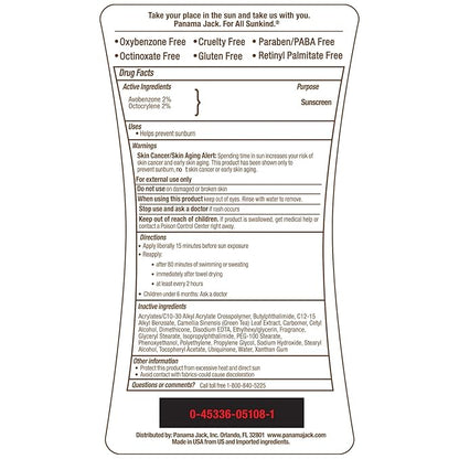 Panama Jack Sunscreen Tanning Lotion - SPF 8, PABA, Paraben, Gluten & Cruelty Free, Antioxidant Moisturizing Formula, 6 FL OZ (Pack of 2)