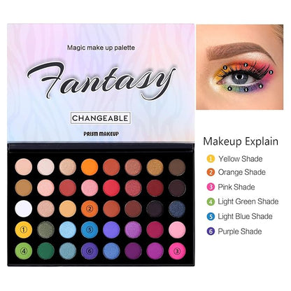 Highly Pigmented Eye Makeup Palette, Matte Shimmer Metallic