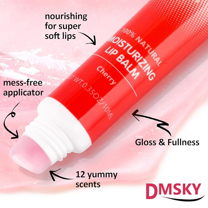 Dmsky Lip Gloss Set 24 Pack, Hydrating Squeeze Gloss