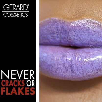 Gerard Cosmetics Color Your Smile Lip Gloss Bermuda | Super Pigmented Purple Lip Gloss with LED Light and Mirror | Shiny Finish | Hydrating Liquid Lip Color | Cruelty Free and Made in USA