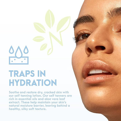 Natural Tone Organic Skincare Hydrating Sunless Tanner with Hyaluronic Acid, Aloe Vera-Based Self Tanning Lotion, Easy to Apply Self Tanner for Face and Body, 6 fl oz