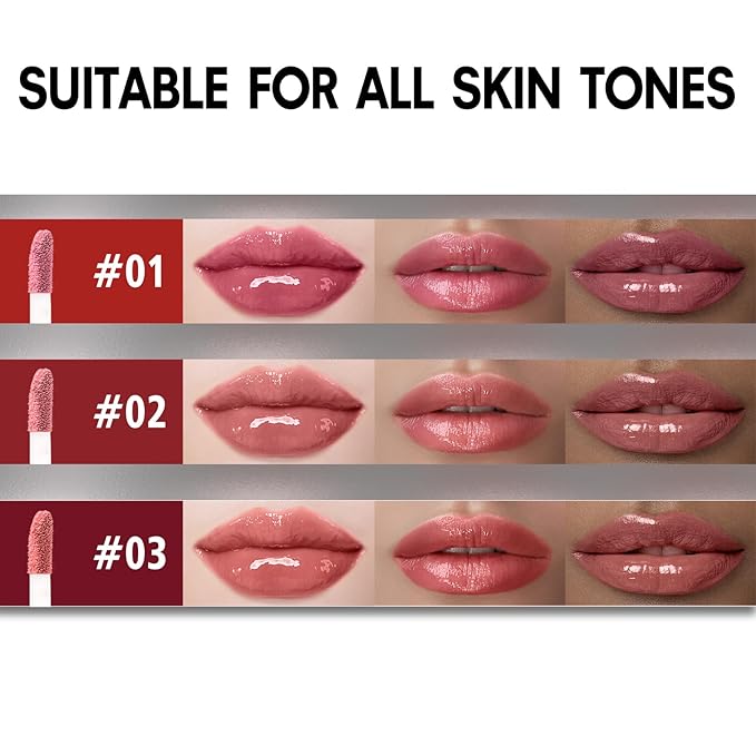 Matte Lip Gloss for Women,3 PCS Matte Liquid Gloss