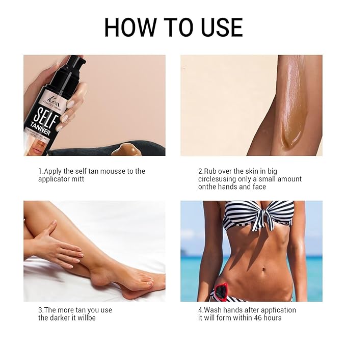 Self Tanner Kit | Sunless Tanner, Fast Self Tan, No Fake Tan Smell, No Added Nasties, Vegan, Cruelty Free, 5.2 Fl Oz