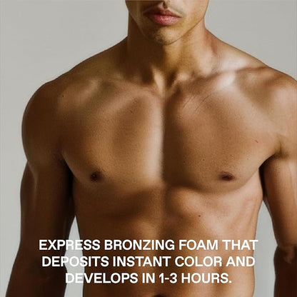 Jet Set Body Self Tanner Mousse & Tanning Mit for Men, Hydrating Self Tan, Vitamin C E D3, Instant Glow, Develops Over 6 Hours, Anti Orange Streak Free Tanning, Clean, 5 Fl Oz
