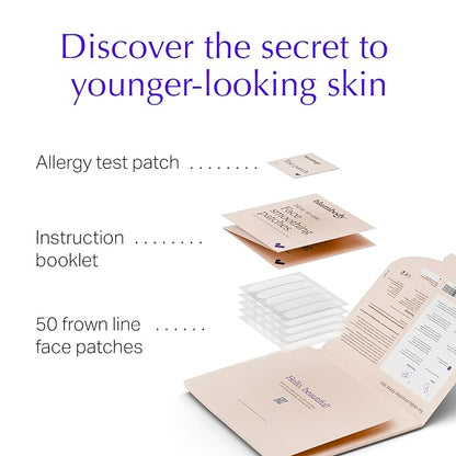 Blumbody Forehead Wrinkle Patches - Anti Wrinkle Facial Patches to Smooth Eyes & Forehead Wrinkles - Non-Silicone Face Tape for Fine Wrinkles between Eyes & Face - 50 Patches (Up to 60 day supply)
