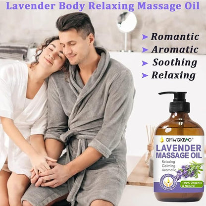 Massage Oil for Massage Therapy,Lymphatic Drainage-Ginger Oil Sore Muscle Arnica Oil &Lavender Oil Relaxing Massage Oils for Date Night,Massage Ball,Mothers Day Gifts for Wife,Women, Gifts for Him Her