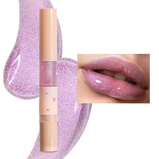Purple Glitter Lip Gloss Long Lasting Pearl Shimmer Lip
