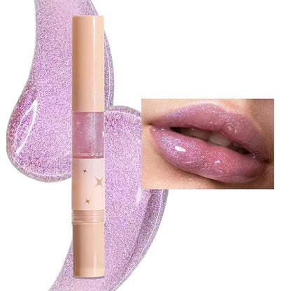 Purple Glitter Lip Gloss Long Lasting Pearl Shimmer Lip