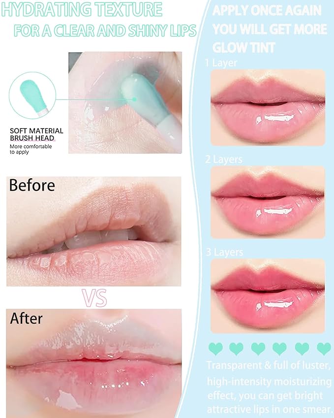 Tinted Moisturizing Lip Glow Oil,Hydrating Plumping Gift