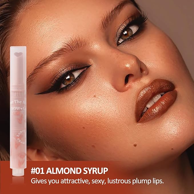 Jelly Lipstick, Tinted Lip Gloss Heart Shape Lip Glaze, Moisturizing and Hydrating Glossy Lip Gloss Lip Balm, High-shine Finish Lip Makeup Lip Pen for Nourished, Fuller-looking Lips (#01)