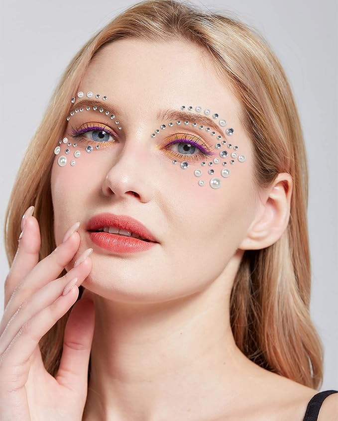 12 Sheets Self Adhesive Rhinestones for Makeup Eyes Rhinestone Stickers