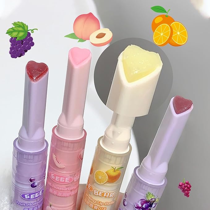3 Colors Jelly Lipstick, Tinted Lip Gloss Heart Gloss