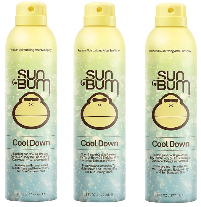 Sun Bum Cool Down Hydrating After Sun Spray fldgpO, 6oz Bottle, Hypoallergenic, Aloe, Cocoa Butter, 3 Pack