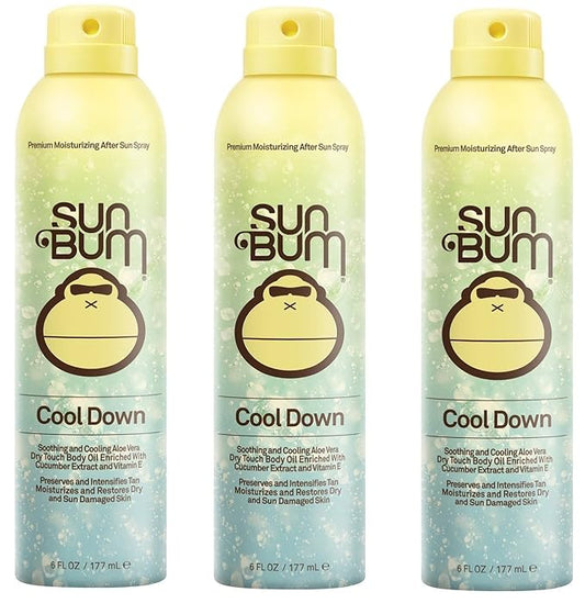Sun Bum Cool Down Hydrating After Sun Spray fldgpO, 6oz Bottle, Hypoallergenic, Aloe, Cocoa Butter, 3 Pack