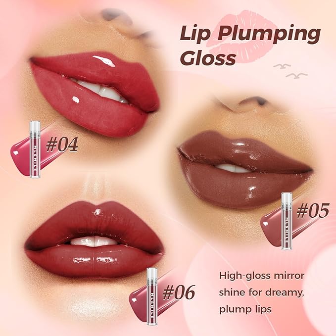 Lip Plumping Gloss, Juicy & Glossy Lip Gloss Plumping