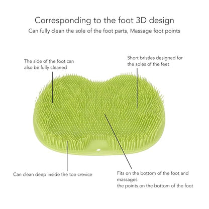 Silicone Foot & Body Scrubber,Non Slip Suction Cup, Body Scrubber,Relaxation Foot Massager Pad for Back Exfoliation, Foot Massage(Green)