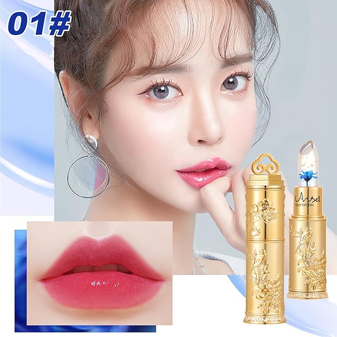 Flower Jelly Lipstick Set Temperature Change Moisturizer Long Change