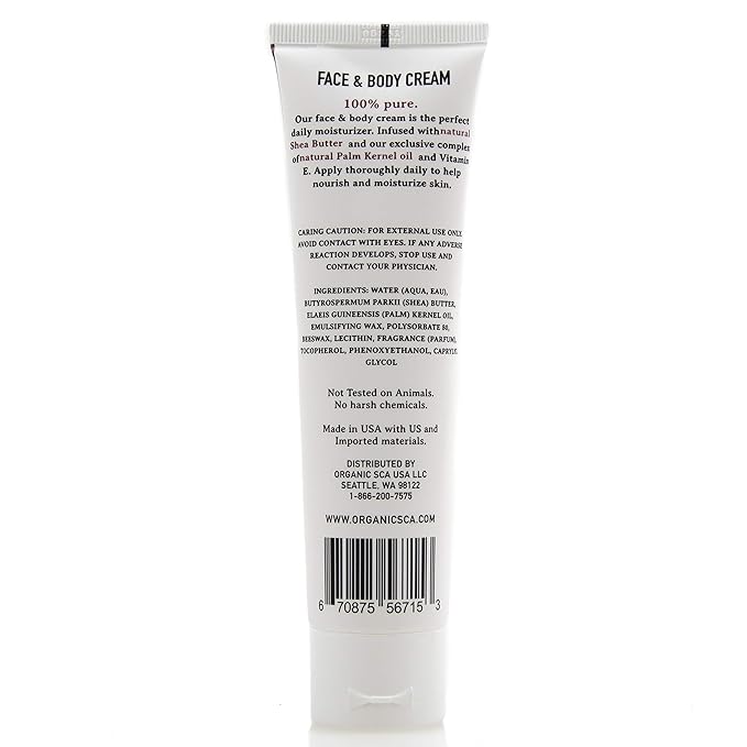 Shea Butter Moisturizing Face and Body Cream – Anti Aging, Non-Greasy Rejuvenating Lotion for Nourishing, Hydrating Dry Skin- (3.4 oz/100 ml)