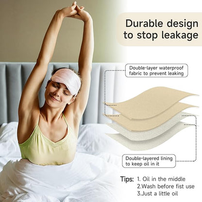 Langsprit Organic Cotton Castor Oil Pack Wrap - Reusable Castor Oil Pads Pack Compress for Liver & Stomach Detox - Beige