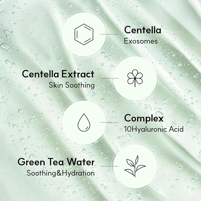 Centelsome 5X Soothing Serum 1.69 fl oz/50ml | for Hydration, Glow, Sensitive, Anti Aging, Acne treatment for Face, Korean Skincare with Centella Asiatica, Exosomes for Skin, Panthenol