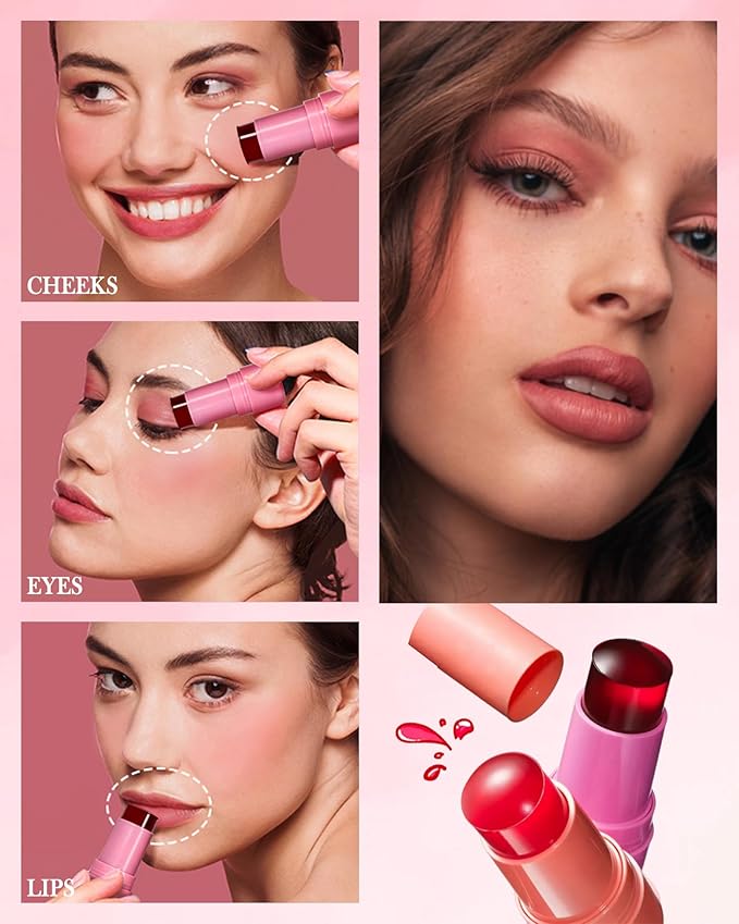 Makeup Jelly Tint,Cooling Water Jelly Tint Coral Blush Lip Stains-02