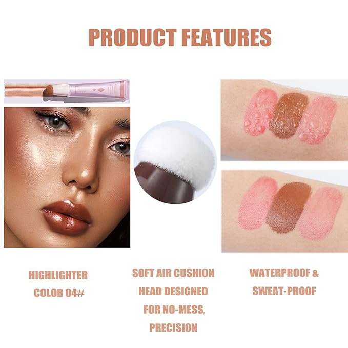 Highlighter Makeup, Liquid Highlighter Beauty Wand, Long Lasting Fl Oz