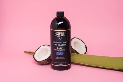 Bronze Tan Special DARK Blend Premium Spray Tan Solution For Spray Tanning Professionals - Coconut Scented Sunless Tanning Solution (1 Liter / 33.8 FL OZ)