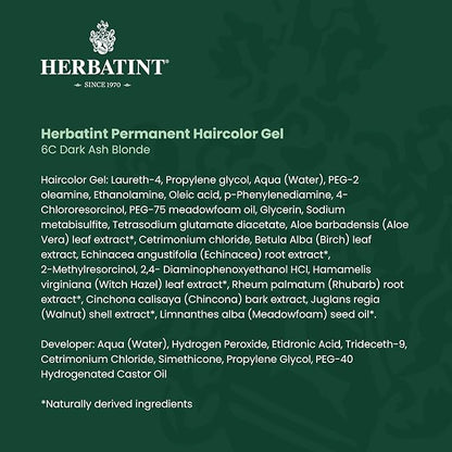 Herbatint Permanent Haircolor Gel, 6C