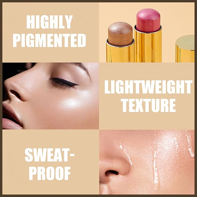 MIELIKKI Cream Highlighter Stick, Contour Stick Makeup, Shades Highlight #03