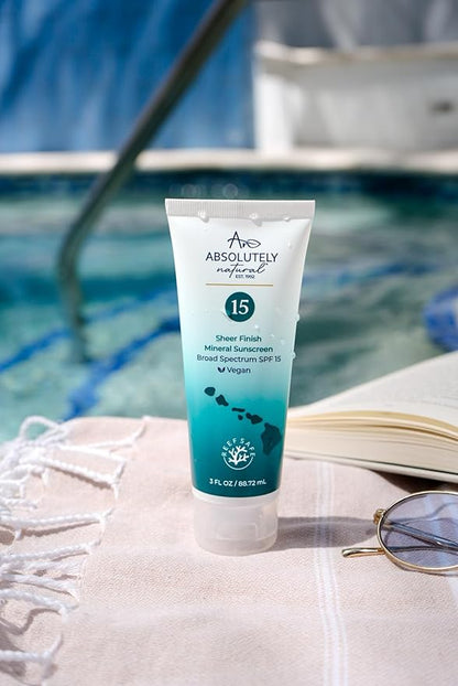 SPF 15 Mineral Sunscreen - Broad Spectrum Water Resistant Moisturizer Lotion For Body & Face - With Non-Nano Zinc Oxide, Vitamin E, & Antioxidants - Made in USA, 3 Oz