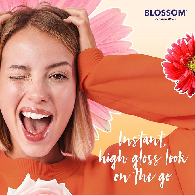 Blossom Scented Moisturizing Lip Gloss Tubes, Infused with Real Flowers, 0.3 fl. oz/9ml, Coconut