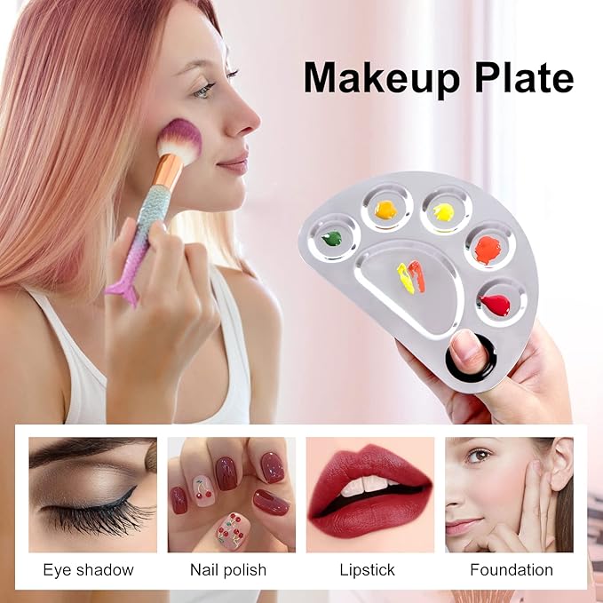Makeup Palette, Makeup Mixing Palette, Stainless Steel Metal