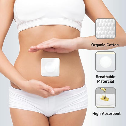 30Pcs Disposable Castor Oil Patches for Belly Button,White Castor Oil Pack Belly Wrap Cover