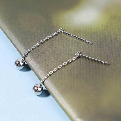 Boho Bar Threader Earrings Silver Line