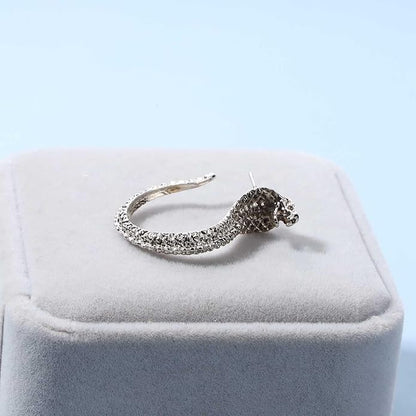 Vintage Snake Studs Earrings Gold Snake