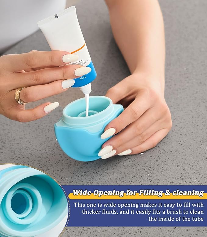 Sunscreen Applicator for Kids, Adults & Families - BPA Free & Refillable, Travel & Ourdoor Sunblock Buddy Brush Set with Protective Caps, Sun Lotion Applicator Sun Cream Brush