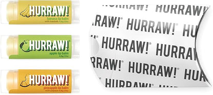 Hurraw! Banana, Apple, Pineapple Lip Balms, Palm