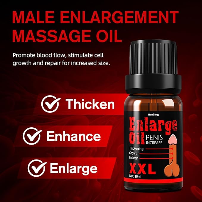 Penis Enlargement Massage Oil, Extra Strength Male Enhancement Oil, Penis Growth Oil, Help Increase Size, Thickness, Strength, and Performance, 10ml