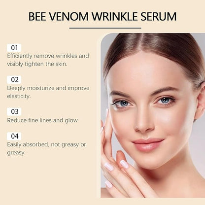 Bee Venom Serum,Bee Venom For Face And Neck With Collagen, Wrinkle Removal And Firming, Moisturizing Lifting Natural Bee Venom For All Skin Types Bee Venom Essential Oil For Men And Women(2 PCS)
