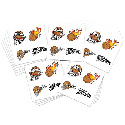 FashionTats Sport Spirit Temporary Tattoos | 100 Tattoos Removable (Basketball)