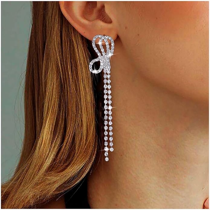 Vintage Crystal Chandelier Drop Earrings Long