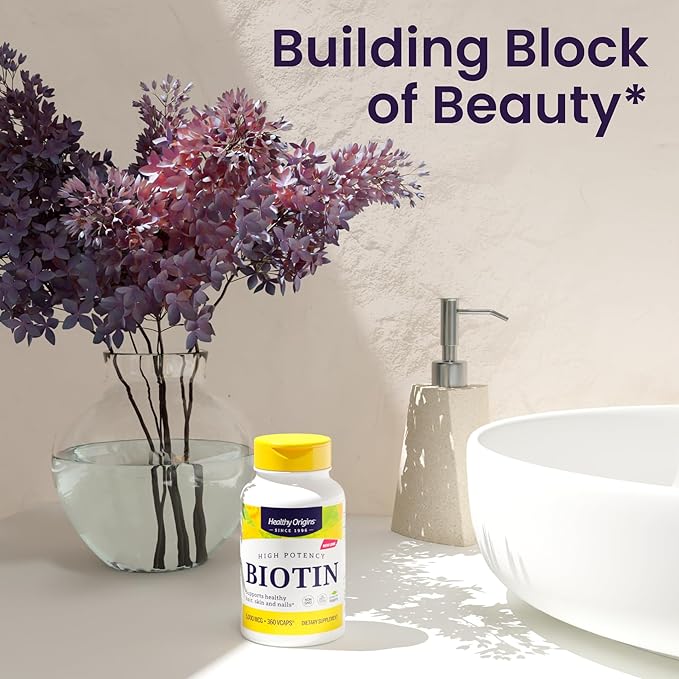 Healthy Origins Biotin 10,000 mcg (USP Grade, Non-GMO, Gluten Free, Hair Support, Nail Support), 150 Veggie Caps