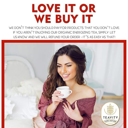 Organic Ashwagandha Tea Pods for Keurig with Ginger, Licorice, Organic Hibiscus Sabdariffa, Rosehip, & Lime - Decaf Herbal Tea - Energizing Tea by Teavity (24 Tea Pods)