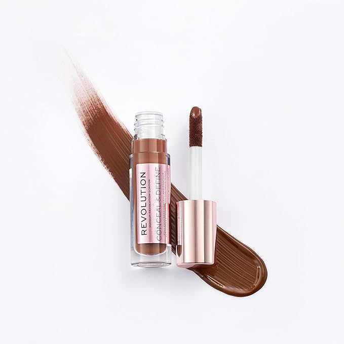 Makeup Revolution Conceal and Define Concealer, Full Coverage 0.7 Fl Oz